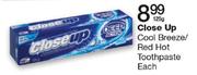 Close Up Cool Breeze/ Red Hot Toothpaste-125g