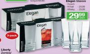 Elegan Glasses/Hi-Ball/Whisky-3's Per Pack