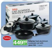 Inferna Cast Aluminium Cookware Set With Glass Lids-7-Piece