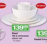 Pearl Rib & Embossed 20-Piece Dinner Set-Per Set