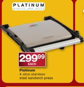 Platinum 4-Slice Stainless Steel Sandwich Press Each
