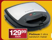 Platinum 2-Slice Sandwich Maker Each