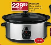 Platinum Slow Cooker With Glass Lid-3.5ltr Each