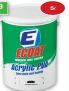 Ecoat Acrylic PVA Paint White/Cream-5L Each