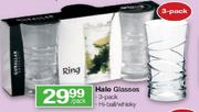 Halo Glasses Hi Ball Whisky-3Pack