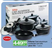 Inferna Cast Aluminium Cookware Set With Glass Lids-7 Piece