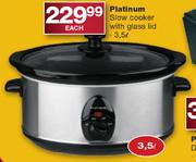 Platinum Slow Cooker With Glass Lid-3.5L