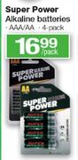 Super Power Alkaline Batteries AAA/AA-4 Pack