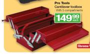 Pro Tools Cantilever Toolbox With 5 Compartments