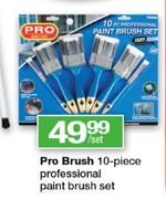 Pro Brush 10-Piece Professional Paint Brush Set-Per Set