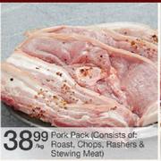 Pork Pack(Consists Of: Roast, Chops, Rashers & Stewing Meat)-Per Kg