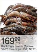 Black Tiger Prawns(Approx, 16-20 Prawns Per 800g Nett)-800g