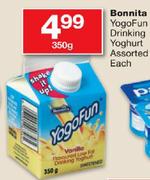 Bonnita Yogofun Drinking Yoghurt Assorted-350g