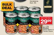 Rhodes Baked Beans In Tomato Sauce-6x410g