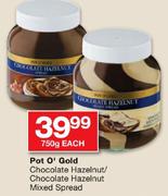 Pot O' Gold Chocolate Hazelnut/Chocolate Hazelnut Mixed Spread-750g Each