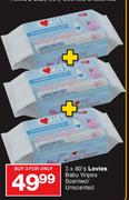 Baby Wipes Scented/Unscented-3x80's