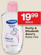 Purity & Elizabeth Anne's Baba-Olie-200ML