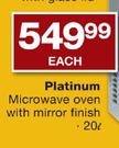 Platinum 20L Microwave Oven With Mirror Finish