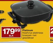 Platinum Kleefvrye Electriese Braaipan Met Glasdeksel