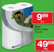Dinu White Roller Towels-2's
