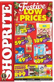Shoprite Gauteng, Mpumalanga, North West & Limpopo : Festive Low Price (13 November - 22 November 2023)