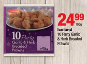 Iceland 10 Party Garlic & Herb Breaded Prawns-165g