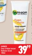 Garnier Even & Matte Instant Radiance Scrub-100ml