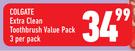 Colgate Extra Clean Toothbrush-3 Per Pack