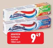 Aquafresh Toothpaste-100ml Each