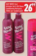 Easy Waves Curl Activator Gel & Oil Sheen Conditioning Hairspray Banded Pack-250ml