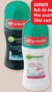 Garnier Roll-On For Ladies/Men-50ml Each