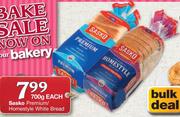 Sasko Premium/Homestyle White Bread-700gm Each
