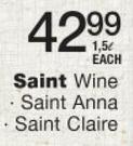 Saint Wine:Saint Anna/Saint Claire-1.5L Each