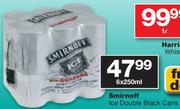 Smirnoff Ice Double Black Cans-6x250ML