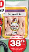 Goldi Frozen Chicken Drumsticks/Wings-1.5Kg Each