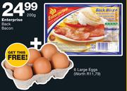 Enterprise Back Bacon 200g+ Free 6 Large Eggs