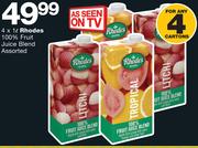 Rhodes 100% Fruit Juice Blend Assorted-4x1Ltr