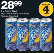 Rani Fruit Juice Blend With Fruit Piece Assorted-4x240ml