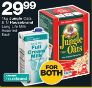 Jungle Oats 1Kg & 1Ltr Housebrand Long Life Milk Assorted-Each