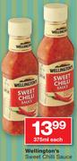 Wellington's Sweet Chilli Sauce-375ml Each