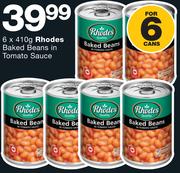 Rhodes Baked Beans In Tomato Sauce-6x410g