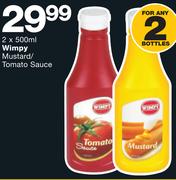 Wimpy Mustard/Tomato Sauce-2x500ml