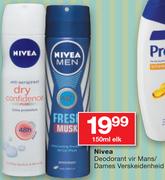 Nivea Deodorant Vir Mans/Dames Verskeidenheid-150ml Elk