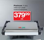 Platinum 4-Sny Vlekvrye Staal Toebroodjiepers-Elk