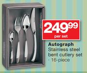Autograph 16 Piece Stainless Steel Bent Cutlery Set-per Set