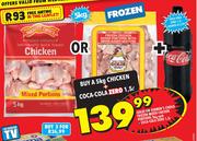 Goldi Or Farmer's Choice Frozen Mixed Chicken Portion-5kg With Free Coca Cola Zero-1.5Ltr