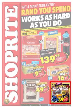 Shoprite Gauteng, Mpumalanga, Limpopo & North West : Hustle Promotion (24 Oct - 11 Nov 2018), page 1