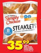 Rainbow Simply Chicken Frozen Crumbed Chicken Steaklets-520g Each