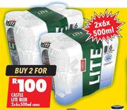 Castle Lite Beer-2x6x500ml Cans