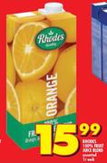 Rhodes 100% Fruit Juice Blend-1Ltr Each